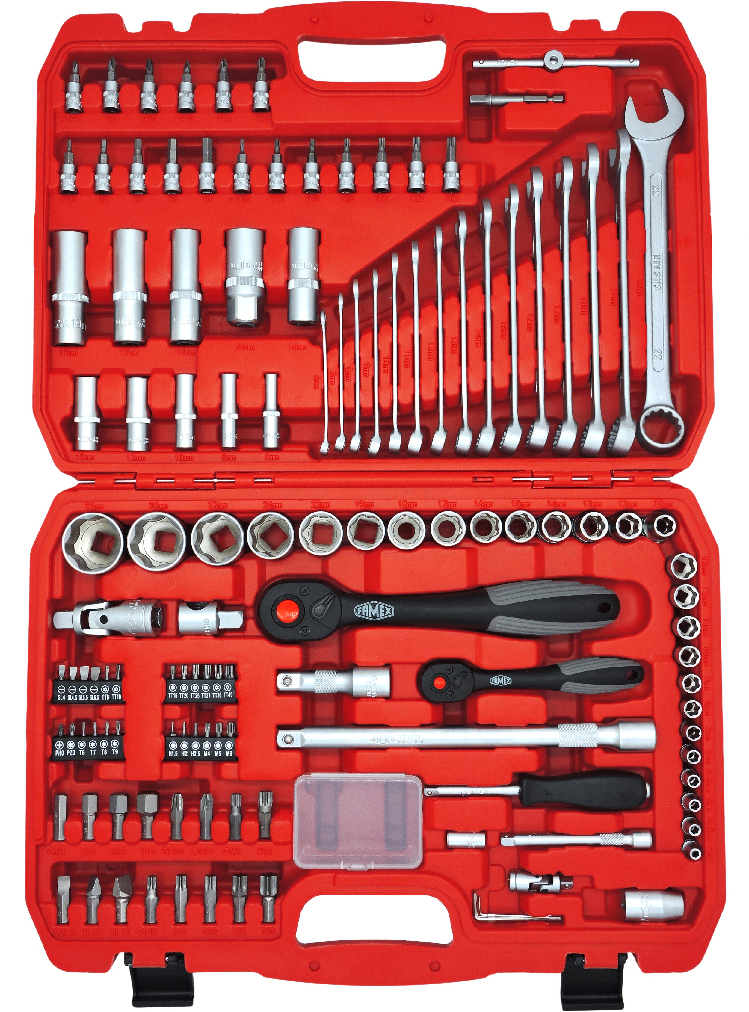 BGS technic Serie di chiavi combinate a cricchetto con doppio snodo