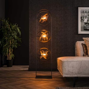 Lot De 3 Lampes De Table Vintage Style Mid-century - Noyer Et Canne, Années 50, Fonctionnelles