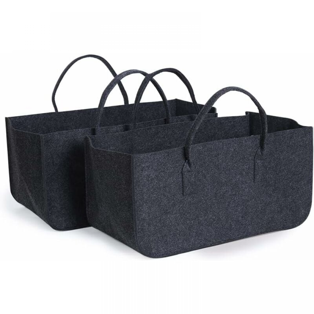 Torba na drewno opałowe (szara, 50 x 25 x 25 cm) 2 szt. Kosze na drewno kominkowe, kosze na drewno opałowe, torba do przechowywania gazet, kosze pikni