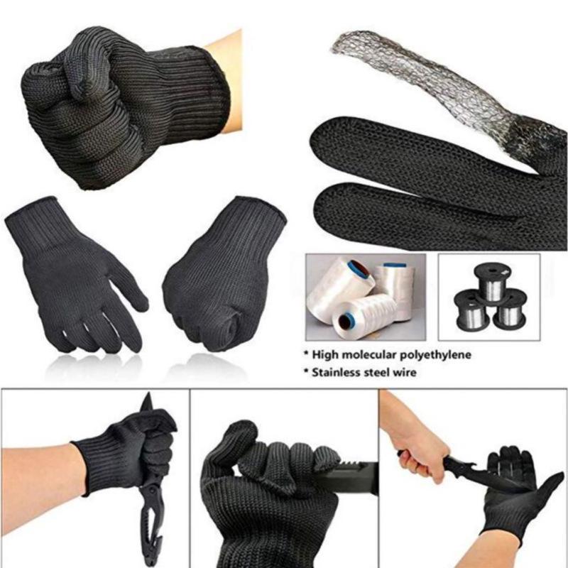 1 treillis métallique en acier inoxydable robuste 3 gants résistants aux coupures pour trancher la viande Traitement Tranchage - 3