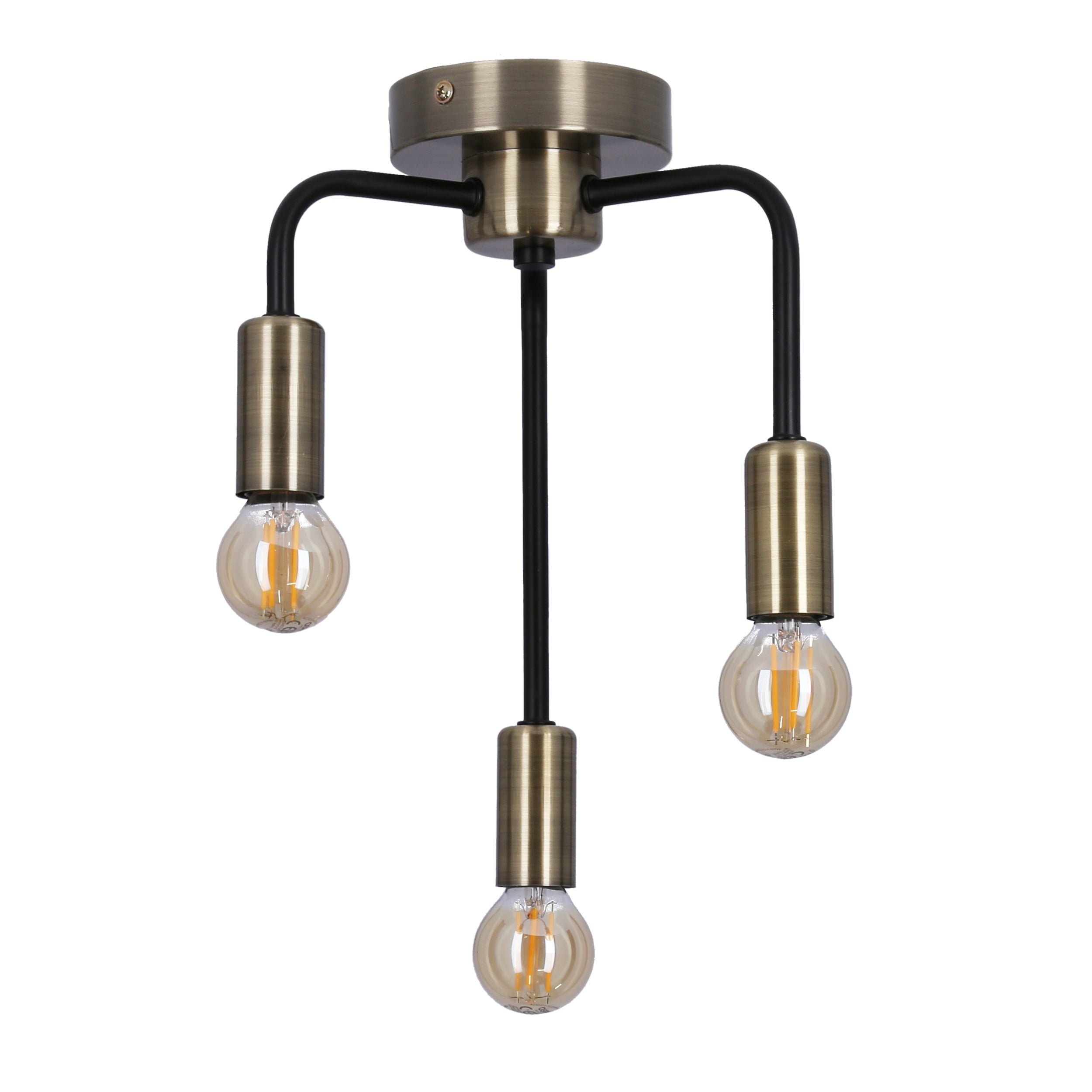 Lampa sufitowa ramiona różnej długości Saga mosiężno-złota 3xE14x40W metal wym:28x22x22cm IP20 Candellux - 3