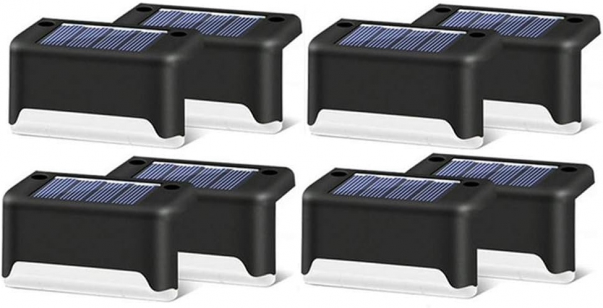 Zestaw 4 lamp solarnych LED na schody - wodoodporne, IP65, do ogrodu, na patio, taras itp.
