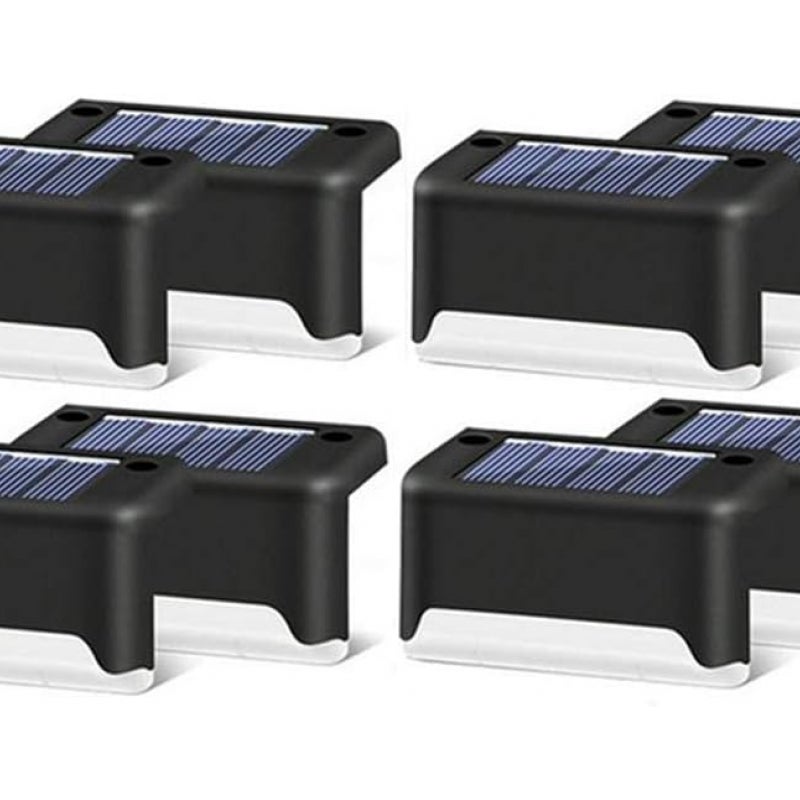 Zestaw 4 lamp solarnych LED na schody - wodoodporne, IP65, do ogrodu, na patio, taras itp.