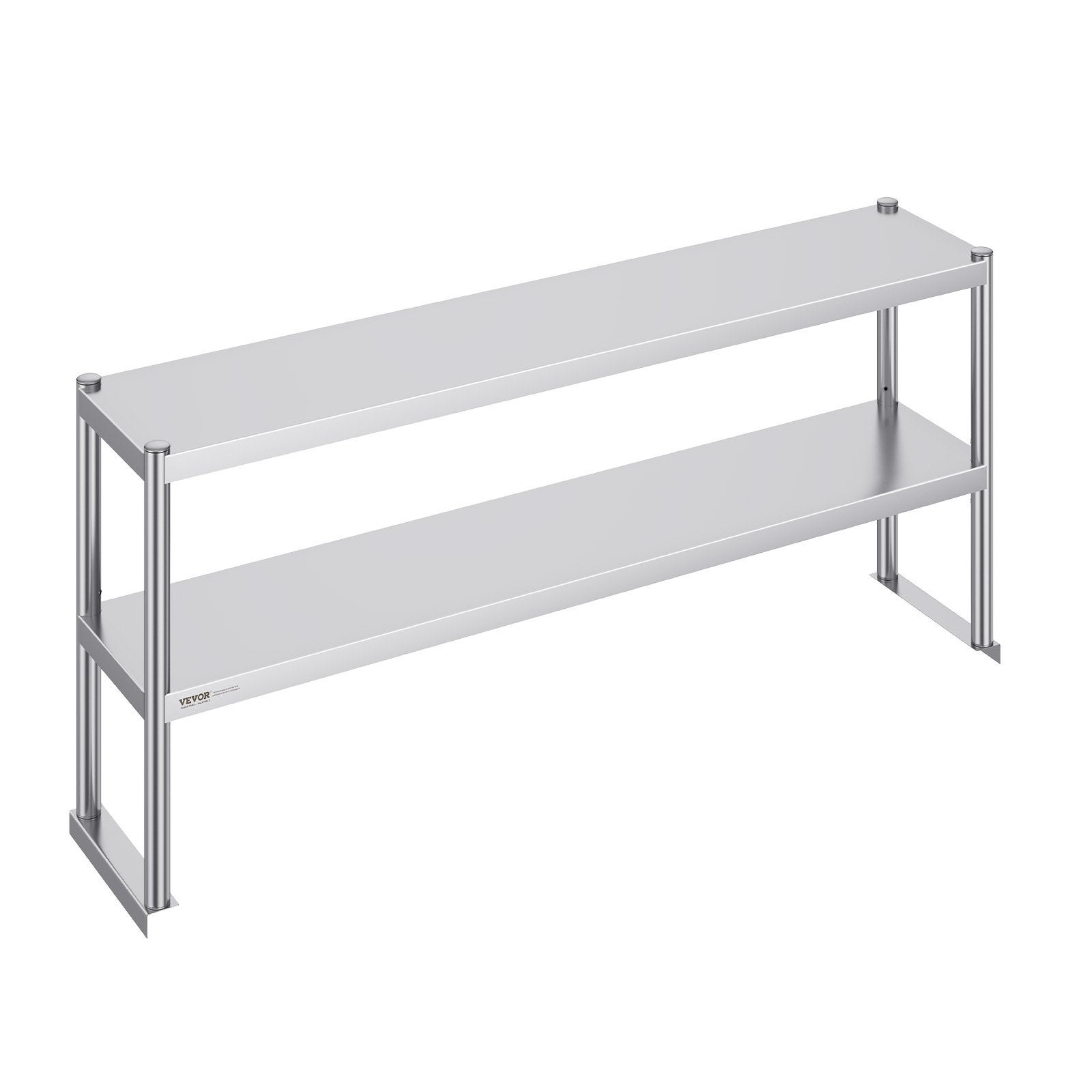 Stół roboczy dwupoziomowy 1524x305mm regulowane półki ze stali nierdzewnej