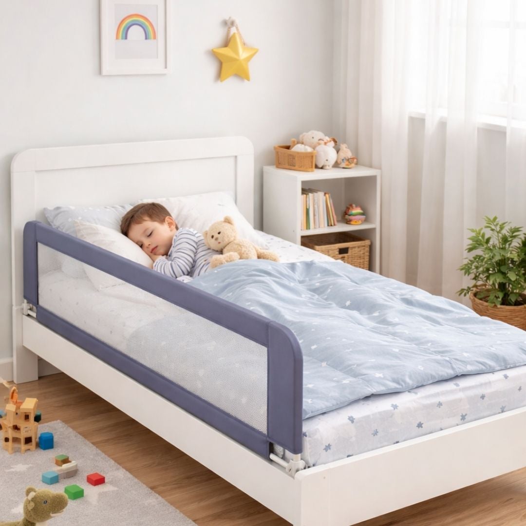 Bathby Barandilla De Cama Infantil 90 Cm – Altura Ajustable, Sistema Abatible, Malla Transpirable, Seguridad Anticaídas - 7