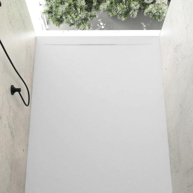 Receveur de douche 70 x 170 cm extra plat COVER en résine surface ardoisée blanc