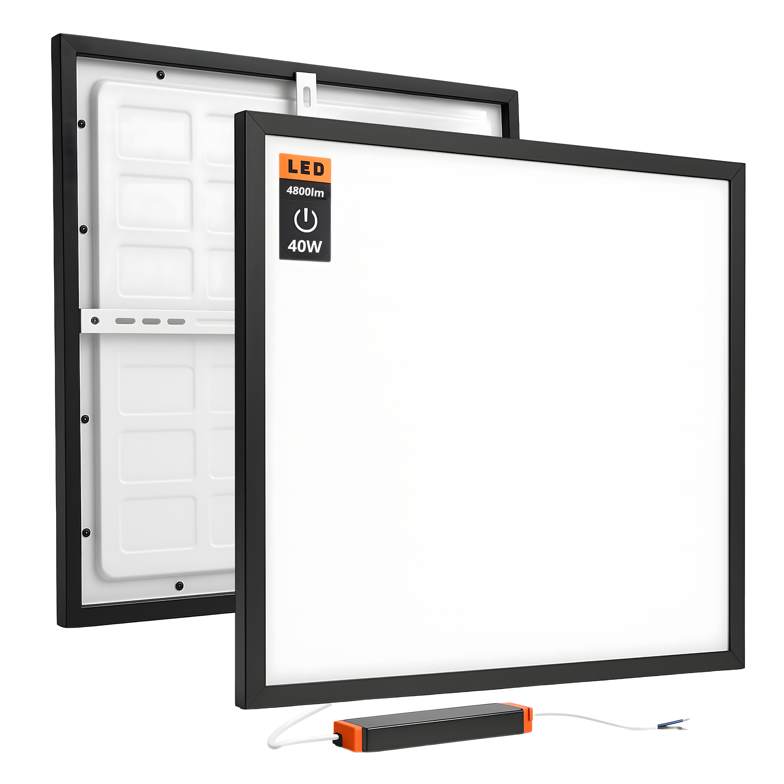 Panel Natynkowy LED kwadrat Oprawa Lampa sufitowa 60x60cm Mocny Panel CZARNY 4000K 4800lm Światło naturalne - LEDHOFF