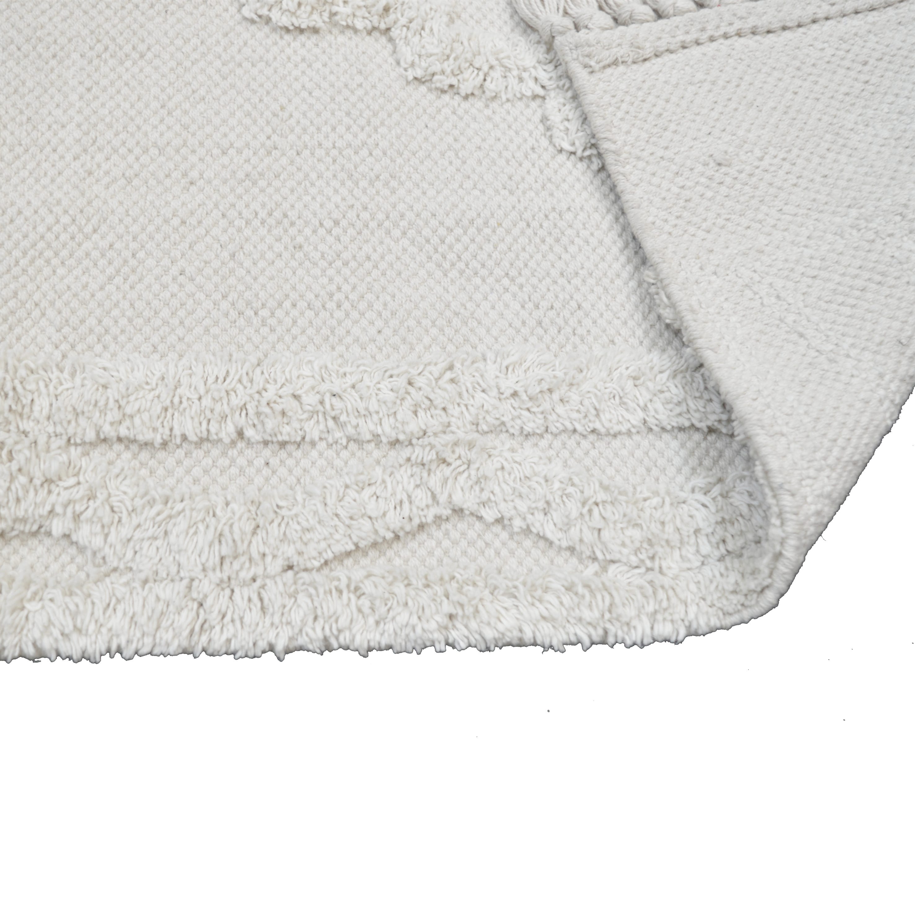 INSPIRE - Tapis motifs ethniques en coton tressé KABALA - 70 x 200 cm - Blanc - 5