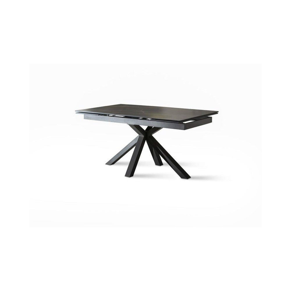 Table Extensible De Cm Cm Plateau Moderne En C Ramique Sur Verre Tremp Portoro Leroy