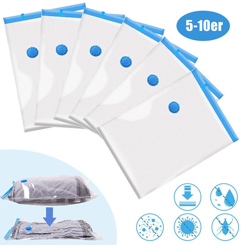 Lot De 2 Sacs De Rangement Sous Vide Extra Larges 130x100 Cm – Compression Puissante Pour Couettes, Vêtements, Literie – Voyage & Maison