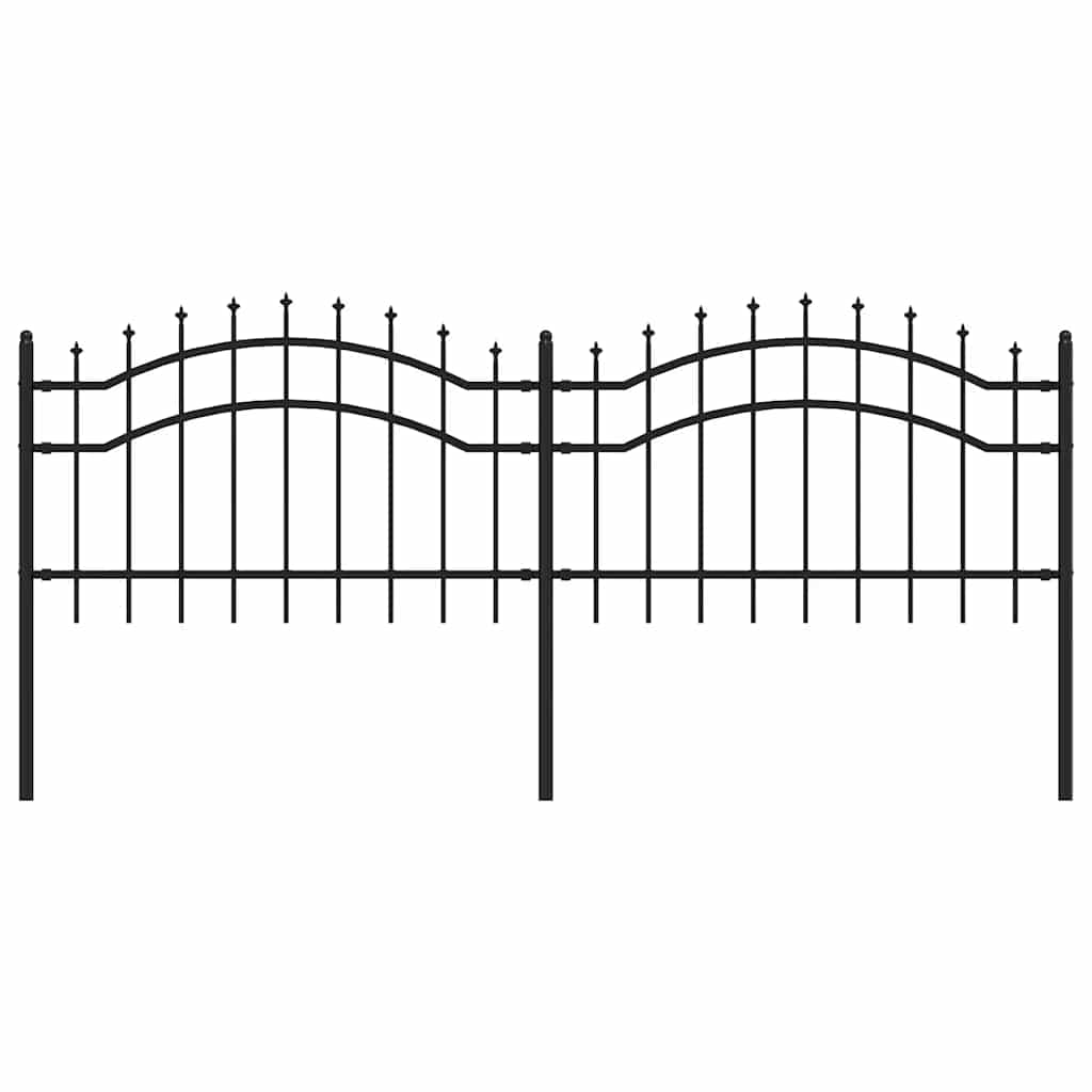 Clôture de jardin Woerden avec pointe en forme de lance, noire, 240 x 75 cm, acier vidaXL - 2
