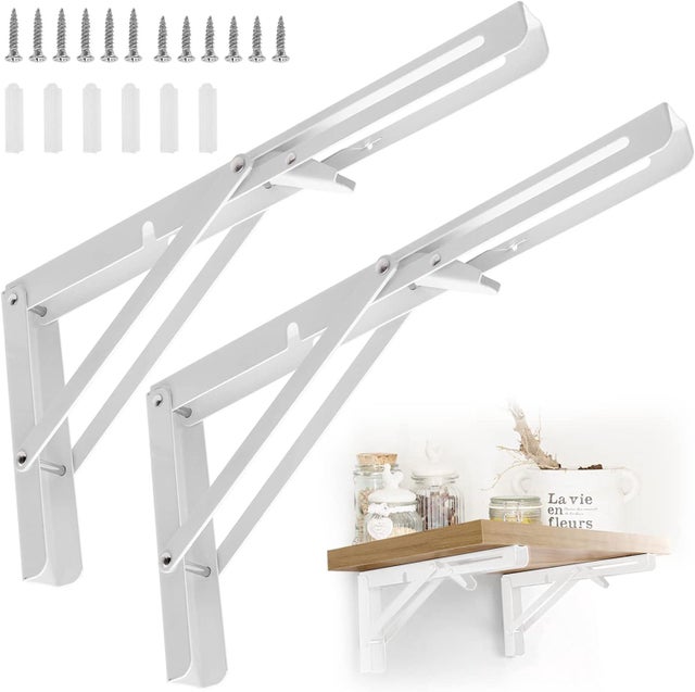 2 Supports Triangulaires Pliants En Acier Inoxydable 304 – Étagère Murale Ou Table Réglable