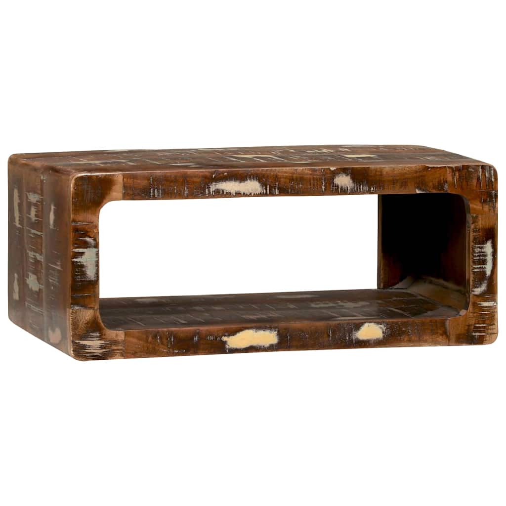 Table basse 60 x 60 x 35 cm Bois de récupération massif