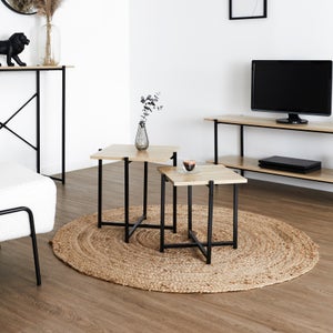 Lot de 2 sellettes Loka 82cm Blanc - Paris Living Shop