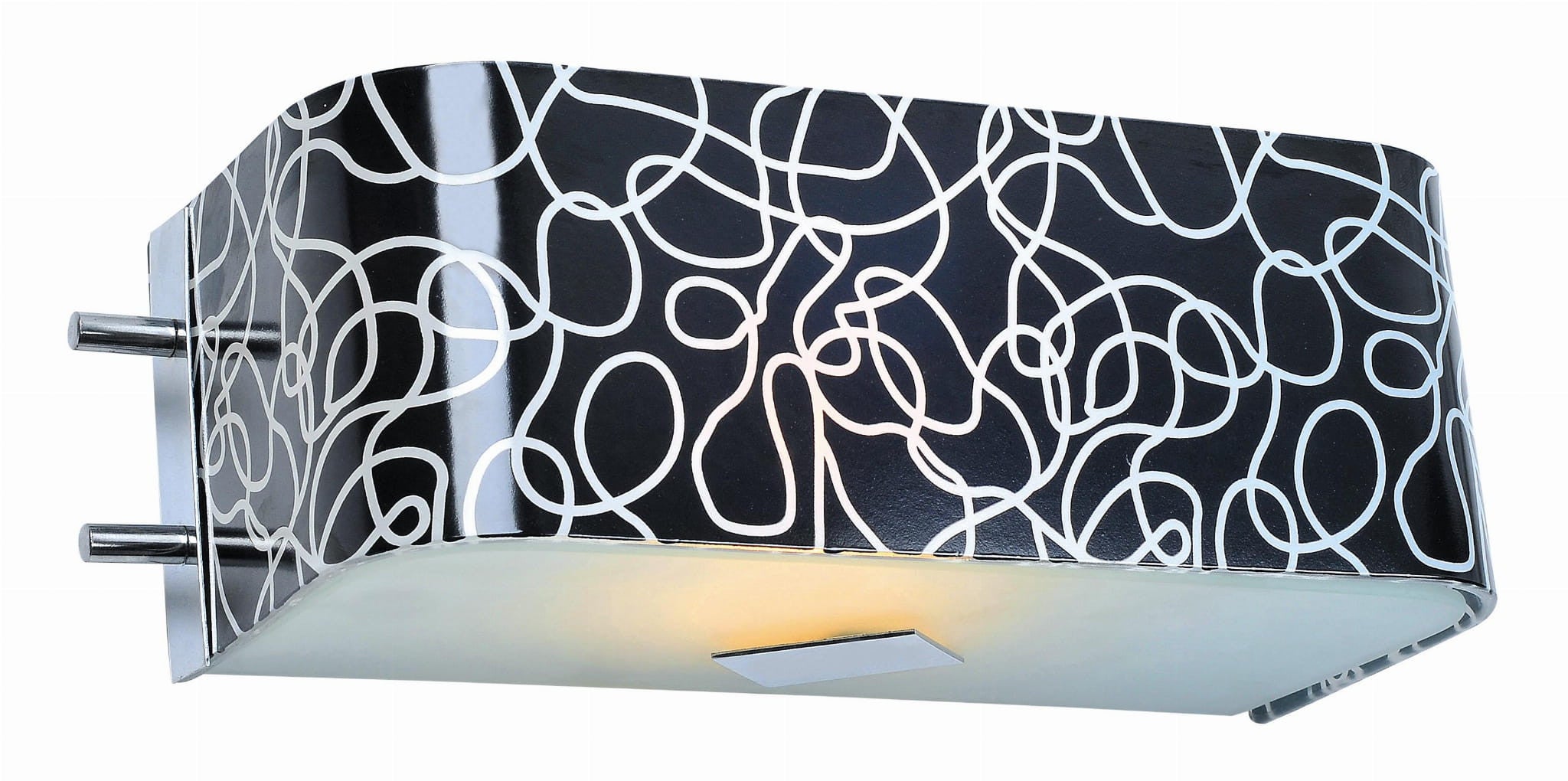 Kinkiet ścienny Hebra czarno-biały-chromowany 1xE27x60W wym: 9 x 29 cm szkło IP20 Lampex