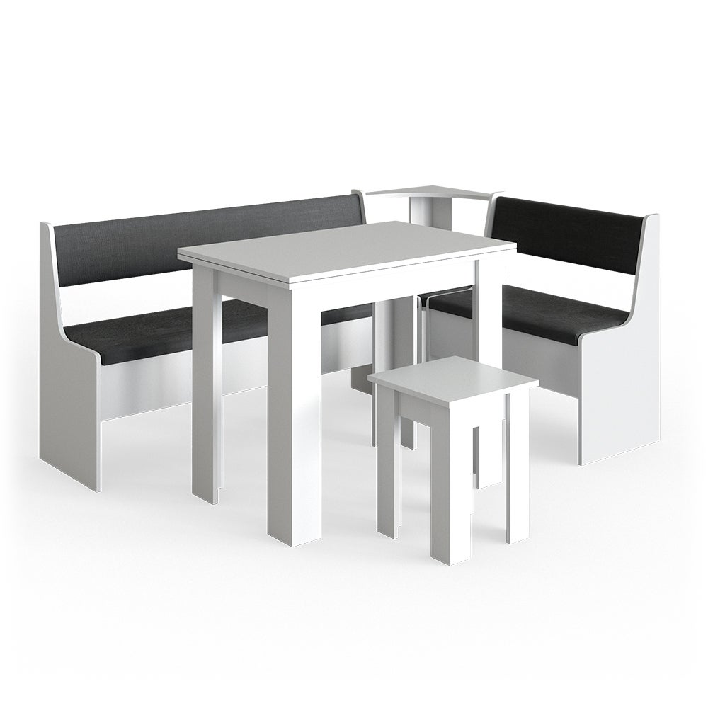 Vicco Corner Bank Group Roman, Biały, 180 x 120 cm z tabelą