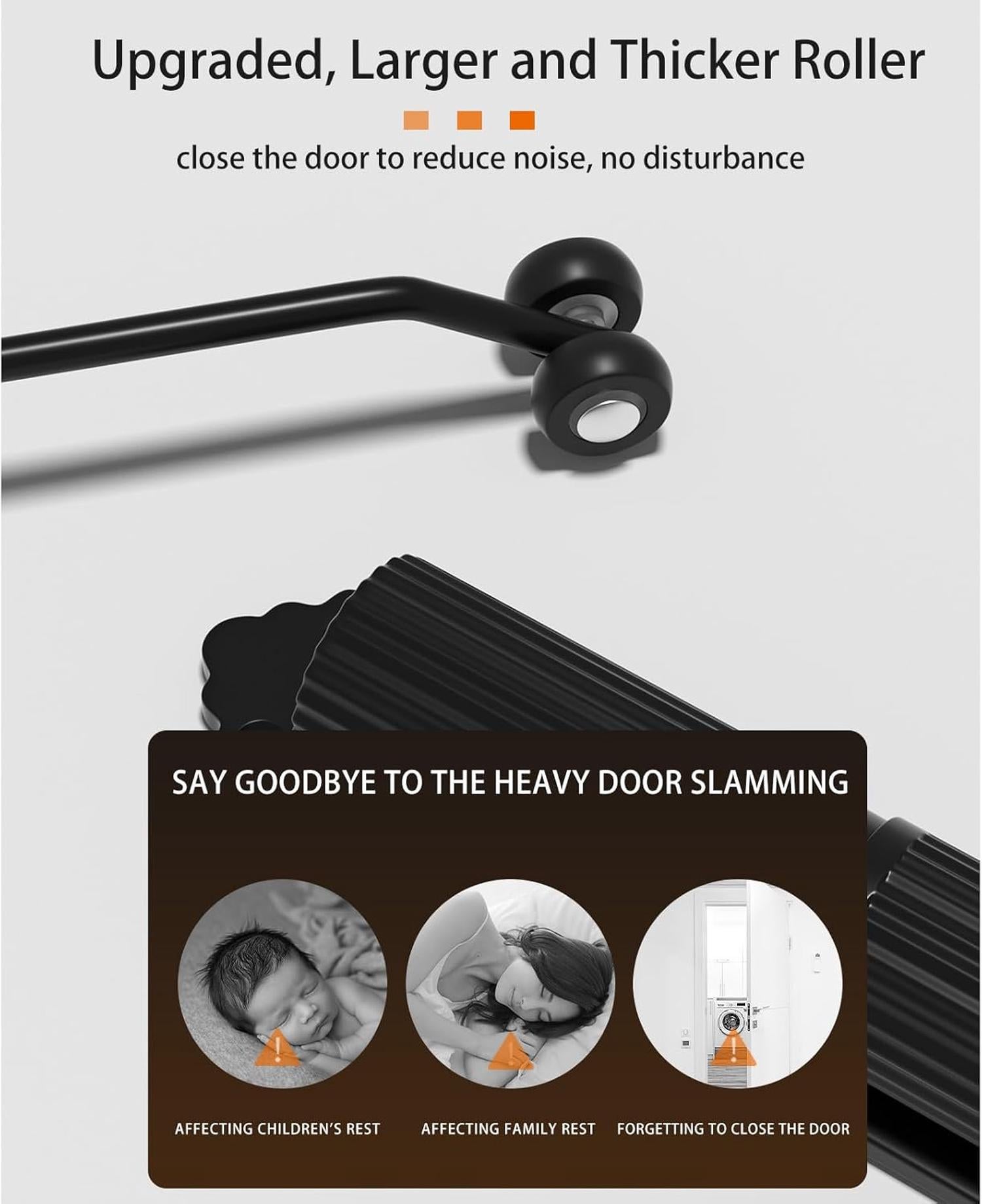 Ferme Porte Automatique, Groom Fermeture Porte à Ressort Réglable, Réglable Ferme-Porte pour Interieur et Extérieures, Porte Closers Noir (Max 60kg) - 4