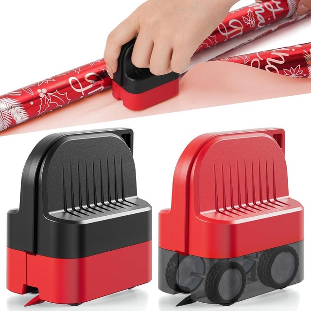 Découpe Rouleau Coupe-Papier D'Emballage Avec Lames Remplaçables - Pour Rouleaux Cadeaux Noël, Anniversaire - Coupe Nette Et Précise Coupeur Rouleau Papier