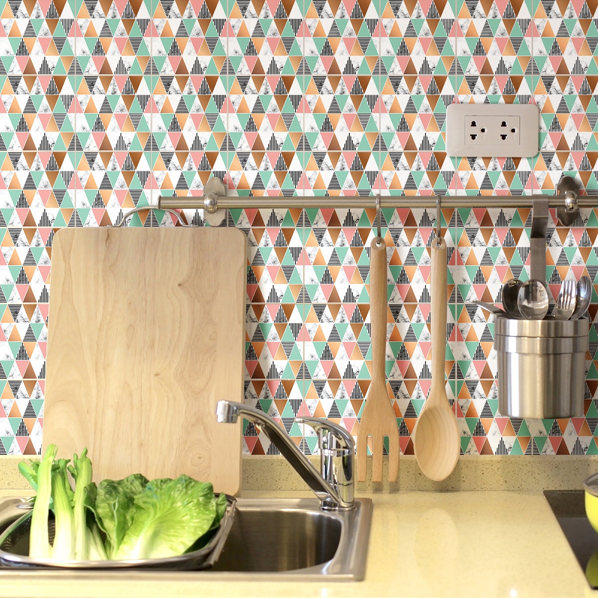 9 vinilos baldosas de cemento efecto mosaico elegante azul - adhesivo pared - sticker revestimiento - 9stickers20x20cm