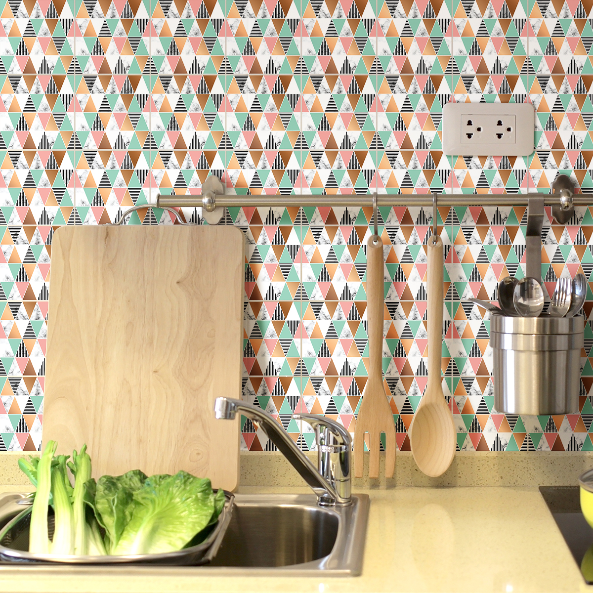 9 vinilos baldosas de cemento efecto mosaico elegante azul - adhesivo pared - sticker revestimiento - 9stickers15x15cm