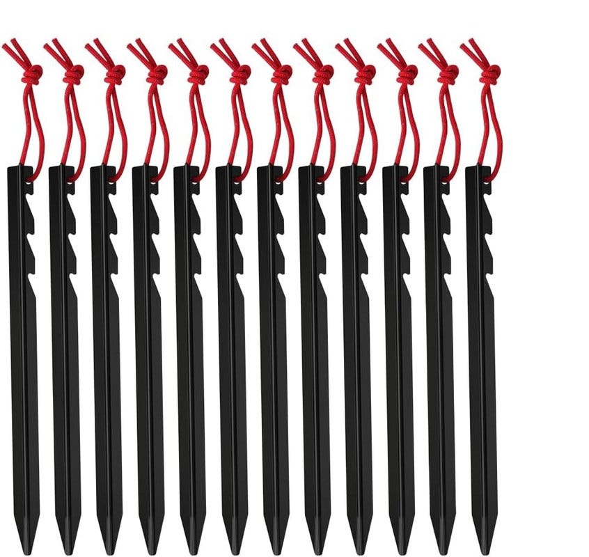 20 pièces Piquets de Tente en Métal, Piquets de Tente en Alliage d'aluminium avec Cordon de Serrage, Crochets pour Jardin, Voyage, randonnée Camping 20 pièces Piquets de Tente en Métal, Piquets de Tente en Alliage d'aluminium avec Cordon de Serrage, Crochets pour Jardin, Voyage, randonnée Camping