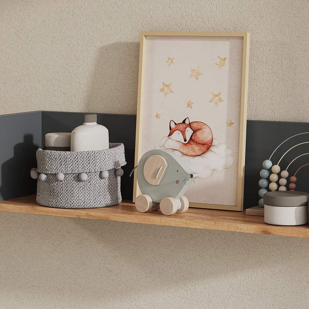 Vicco Étagère murale Viktor, Anthracite/chêne doré, 93.4x20cm - 4