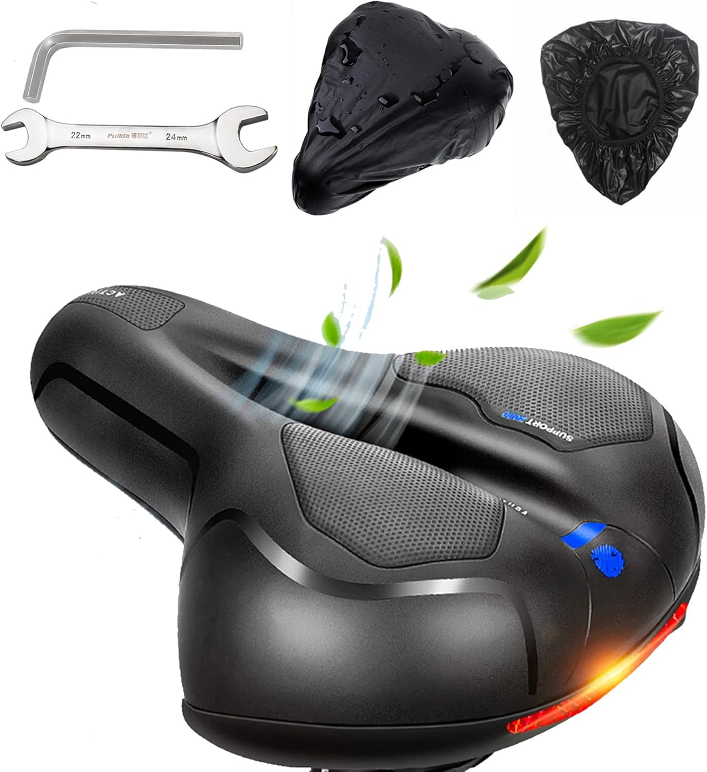 Ergonomiczne siodełko rowerowe wygodnym żelem dla mężczyzn kobiet wodoodpornym pokrowcem kluczem płaskim miękkie oddychające amortyzujące większości