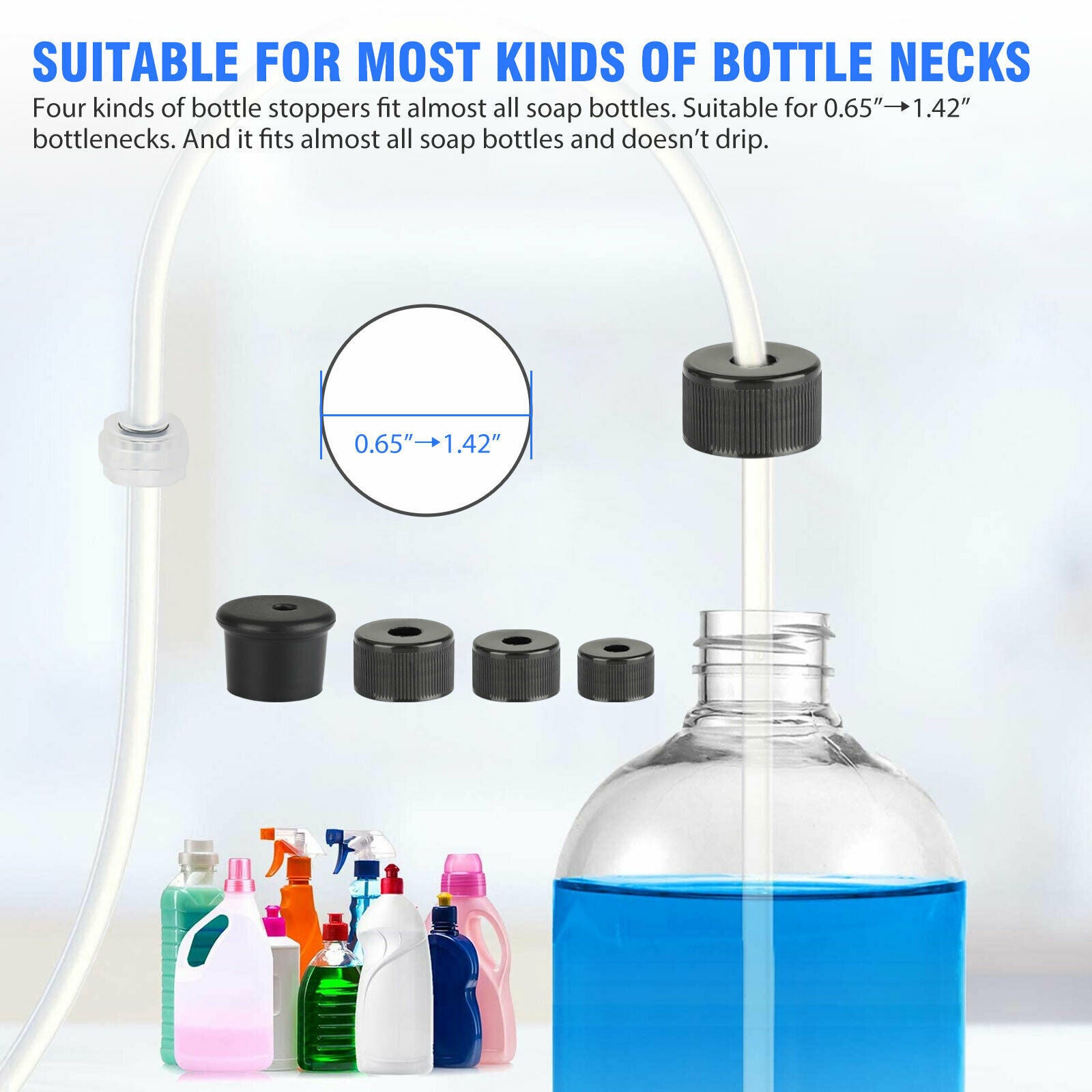 Distributeur de savon, distributeur de savon pour évier de cuisine en acier inoxydable, distributeur de savon intégré - 5