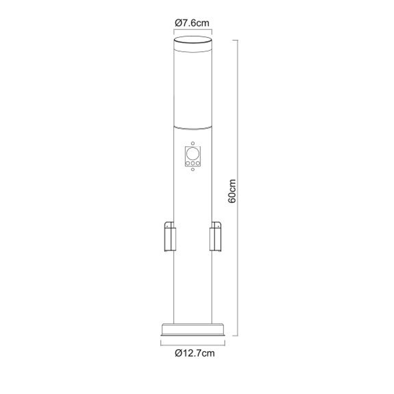 Luminaire extérieur acier inoxidable anthracite, 1x E27 - 5