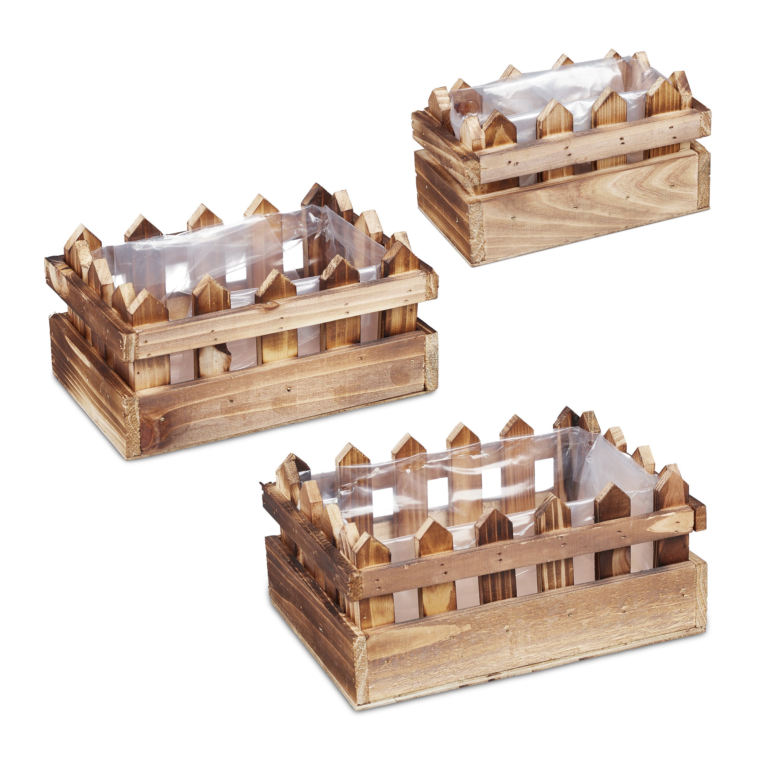 Relaxdays Fioriere in Legno Set da 3, da Balcone e Davanzale, Cassette Porta Fiori e Piante in Varie Misure, Naturale - 9