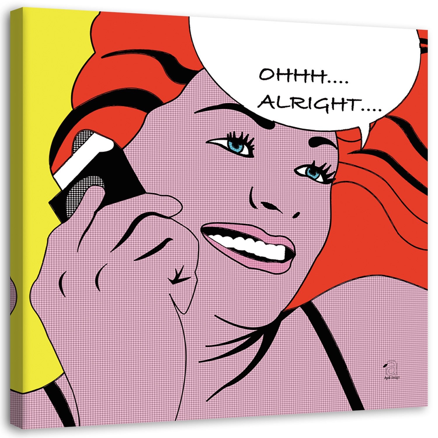 Obraz na płótnie, Komiks Pop Art Kobieta Alright 40x40