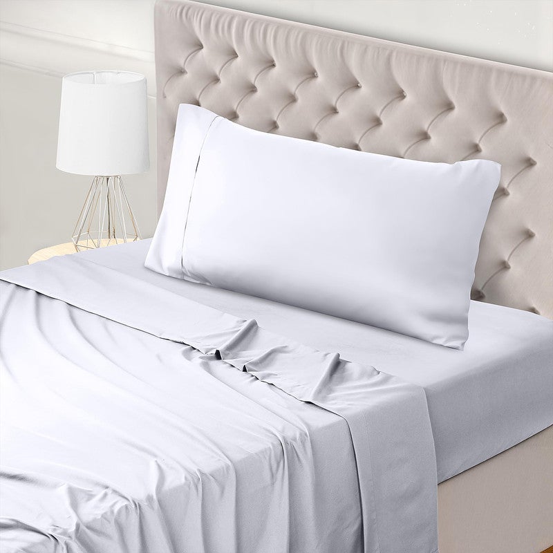 Juego de Sábanas 100% Algodón | 3 Piezas | Bajera Ajustable 30 CM | Funda Almohada Boca Abierta | Hipoalergénico, Absorbe Humedad | Blanco Cama 135 - 5