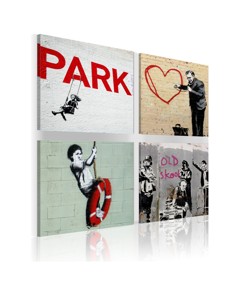 Toile - Banksy - inspiration urbaine 40x40 | Leroy Merlin