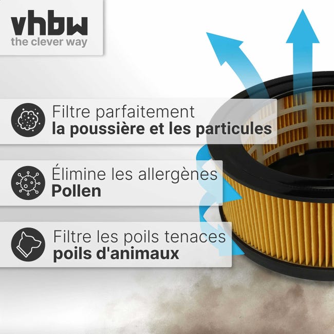 Vhbw 1x filtre plissé compatible avec Kärcher WD 5.600MP, WD 5.800 eco!ogic, WD 5.500M aspirateur - noir / jaune | Leroy Merlin Vhbw 1x filtre plissé compatible avec Kärcher WD 5.600MP, WD 5.800 eco!ogic, WD 5.500M aspirateur - noir / jaune | Leroy Merlin