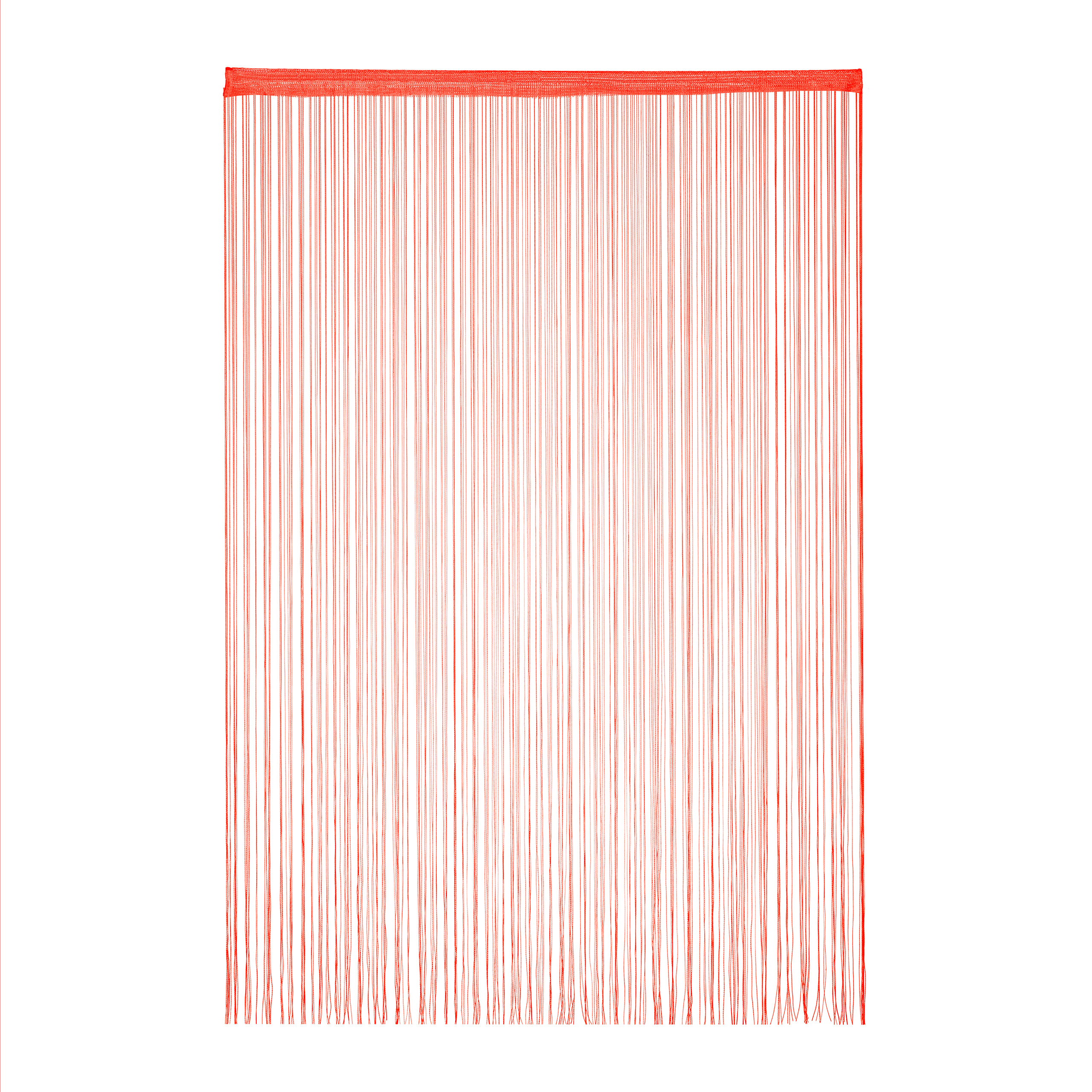 Relaxdays cortina de hilos para puertas y ventanas, lavable, para cortar a medida, visillo 145x245 cm, rojo