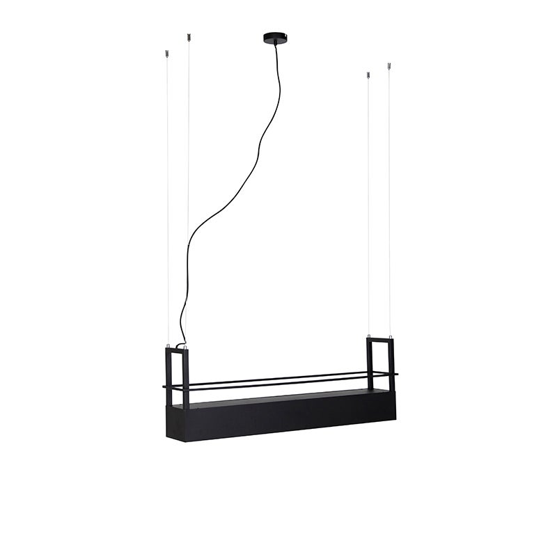 Lámpara colgante industrial negra con estante 4 luces GU10 - Cage Rack ...