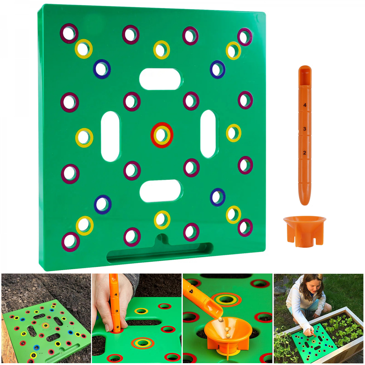 Szablon narzędzia do siewu nasion do ogrodu, szablon odstępów nasion do sadzenia, kwadratowe narzędzie ogrodnicze do siewu