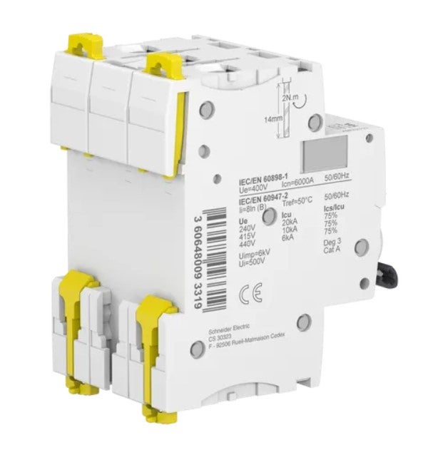Disjoncteur magnétothermique IC60N 3P 10A Courbe C 10kA - 3