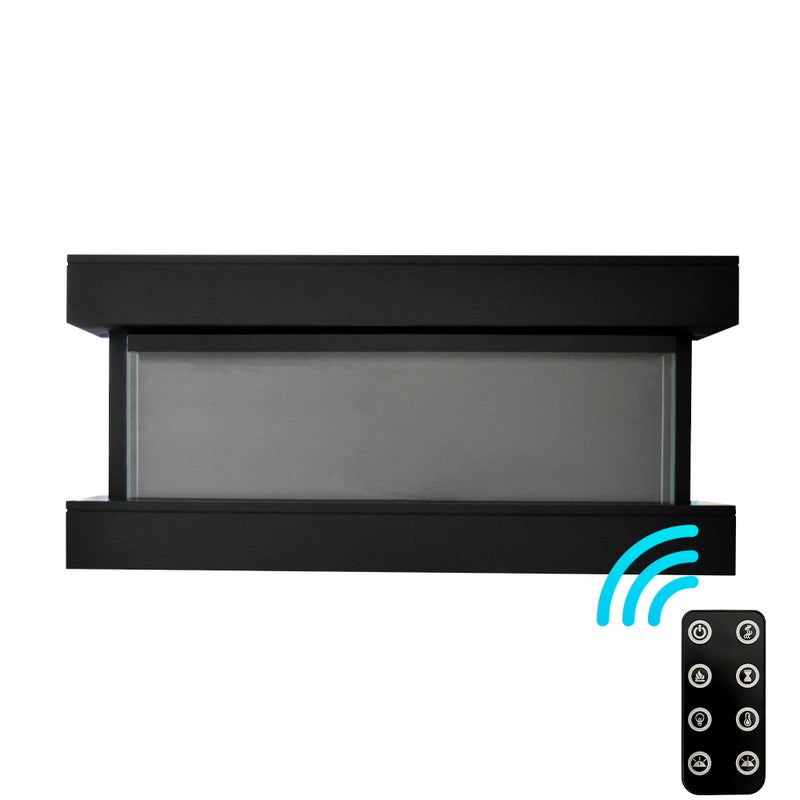 Tempo Style – kominek elektryczny ALARO | Energooszczędny, wbudowany grzejnik ścienny z pilotem, timerem i akcesoriami dekoracyjnymi (czarny, 110 cm)