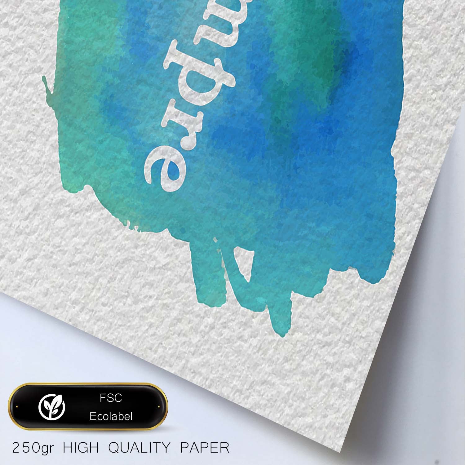 Mots Colorés Affiches. La Lame Des Mots Toujours Avec Des Design Coloré Et Des Touches Aquarelles. Cadre En Bois Clair A3 - 2