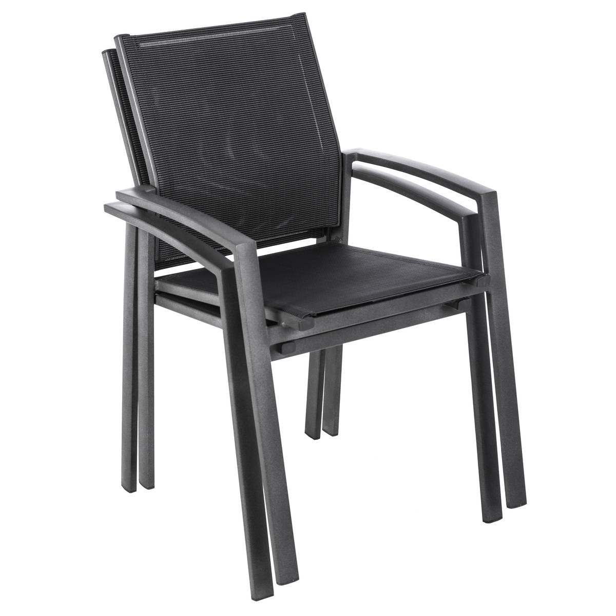 Fauteuil Jardin Empilable Hespéride Axant | Bleu Canard/Graphite | Aluminium | Mobilier Extérieur Design