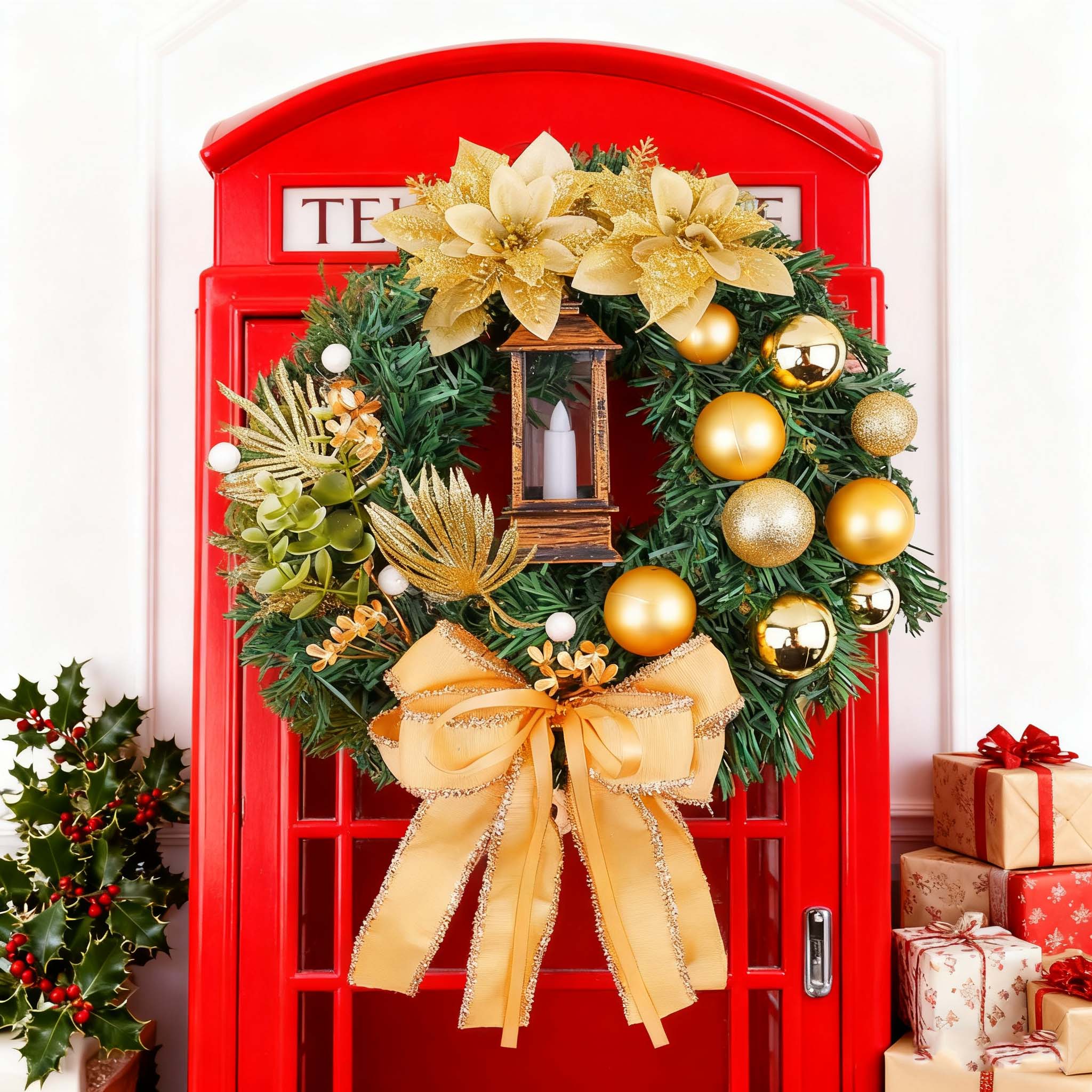2 Couronnes Clochettes Noël Suspendues - Décoration Festive Réutilisable Maison & Bureau