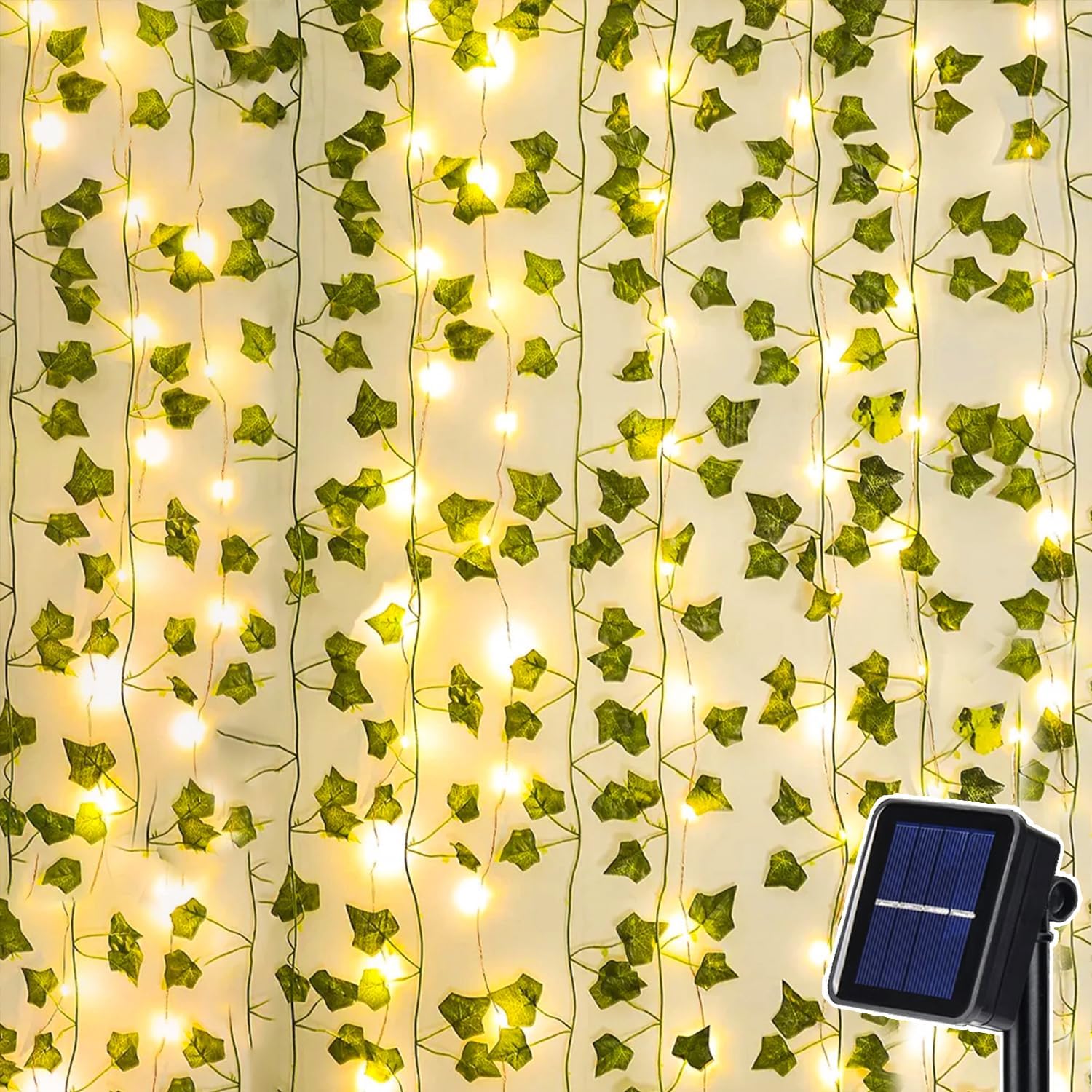 Zewnętrzne lampki solarne z motywem liścia klonu, 8 trybów, 20 diod LED, 2 m, dekoracja ogrodu