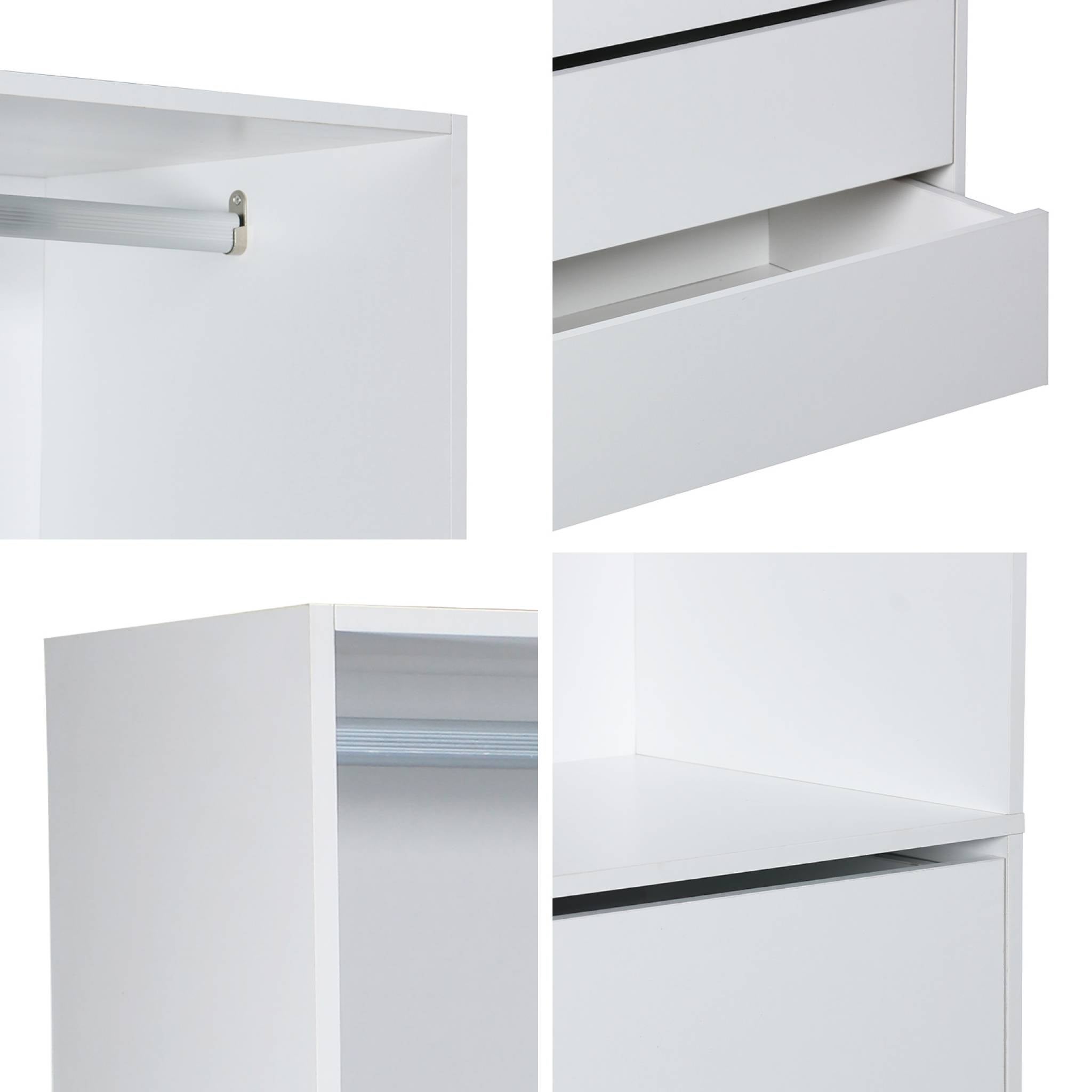 Module dressing avec 4 tiroirs et 1 penderie blanc. panneaux stratifiés MODULO - 6
