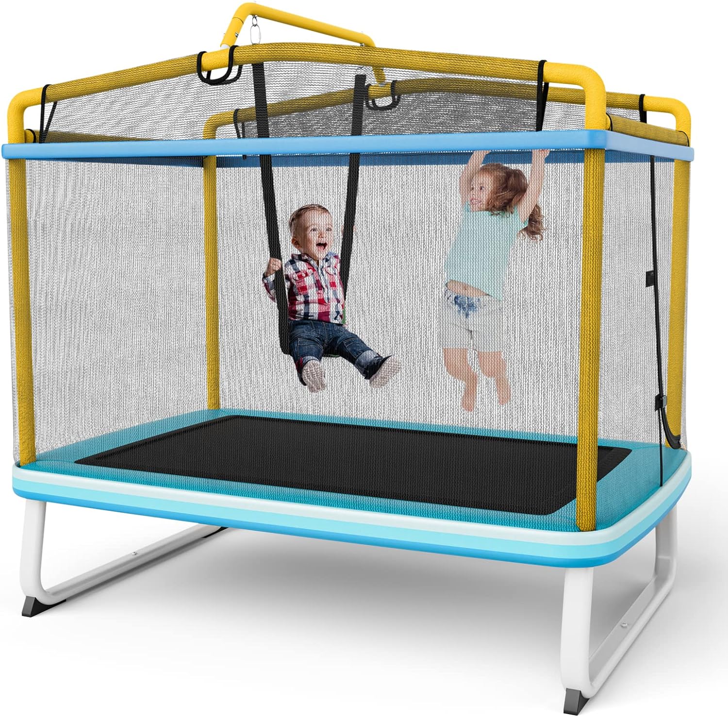 LeJump Cama Elástica Infantil De 140 Cm Con Red De Seguridad, Trampolín Para Interior Y Exterior, Carga 80 Kg, Certificado TÜV Y CE