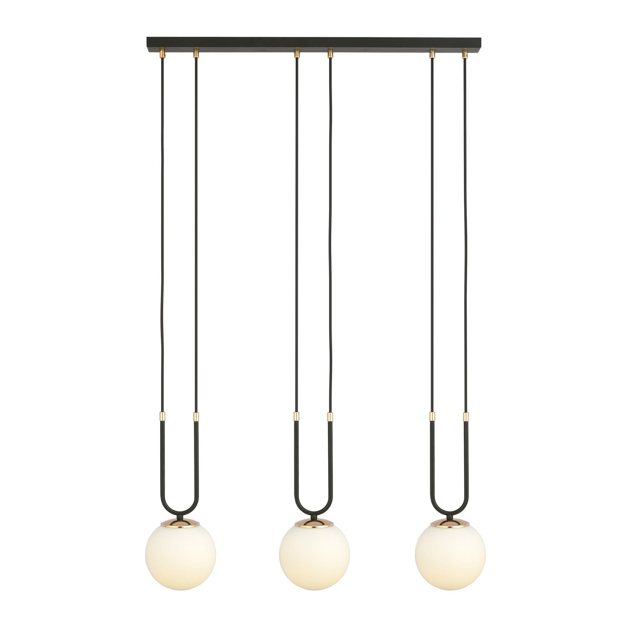 Lampa wisząca Glam czarno-biała-złota 3xE14x10W nad stół wym: 115 x 70 x 15 cm szkło Emibig