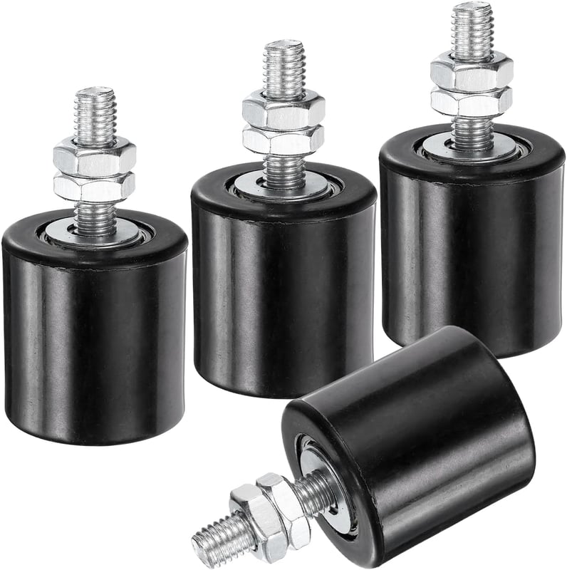 Czarny, 4-pak prowadnic rolkowych do bram przesuwnych, 1,7-calowy nylonowy wspornik bramy, uniwersalna uszczelniona prowadnica łożyskowa do bram prz