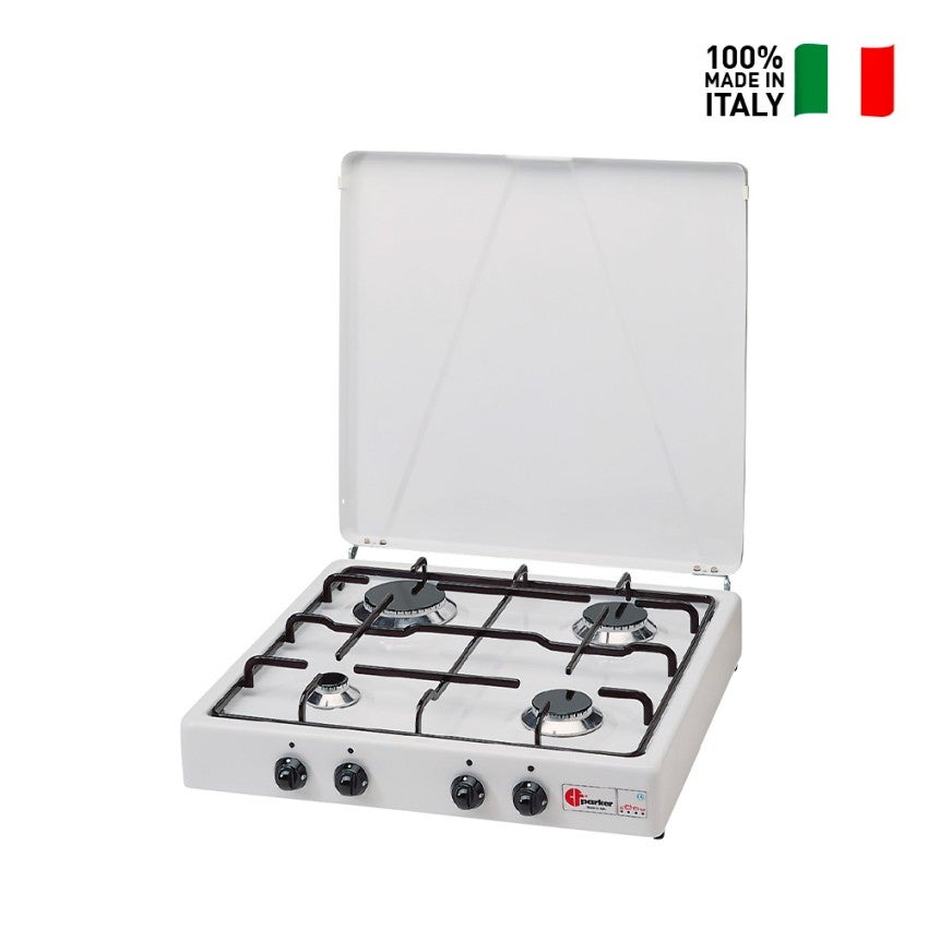 Réchaud De Camping PARKER 2 Feux Double Couronne - Gaz GPL - Blanc - Neuf