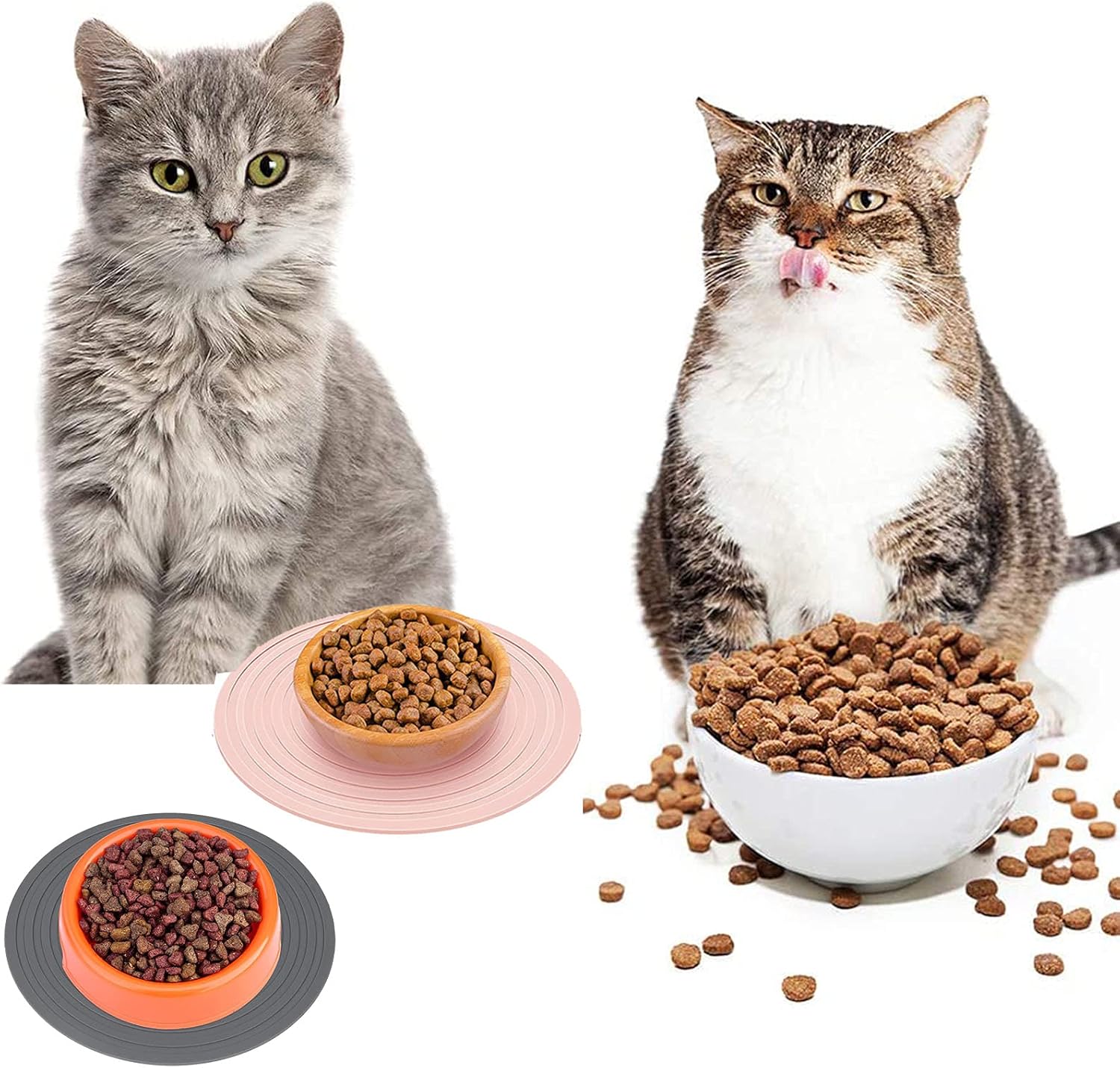 2 alfombrillas de silicona portátiles para comida de perros y gatos. - 2