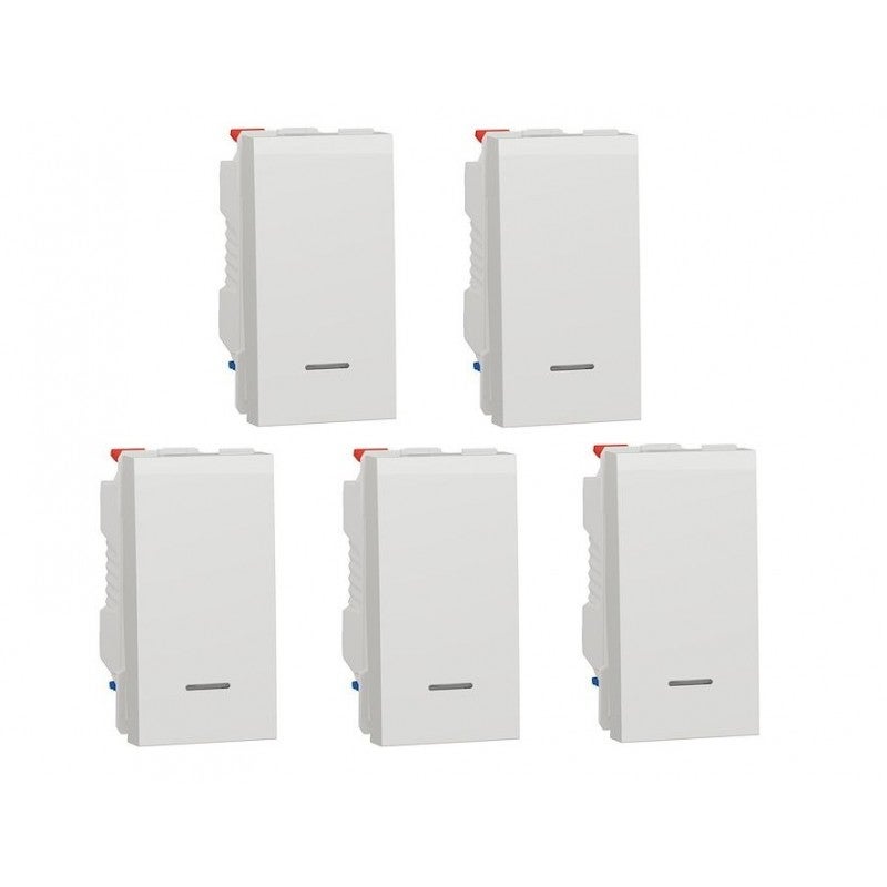 Lot De 4 Interrupteurs SCHNEIDER Unica Lumineux - Bouton-poussoir 10A 1 Module